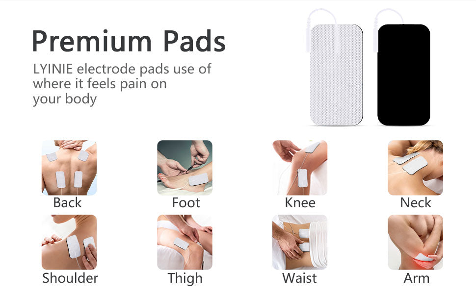 LYINIE TENS Unit Pads 3 Round Electrodes, Compatible with Most TENS M